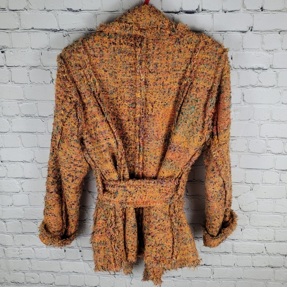 YAK MAGIK | boucle belted lined blazer jacket - Picture 5 of 8